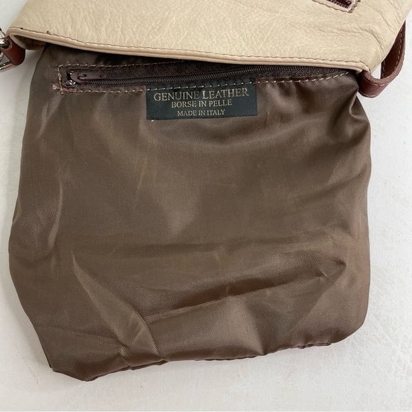 HEBELLA Made in Italy Asymmetrical Leather Crossbody Bag Purse Boho Minimalist - Picture 8 of 16